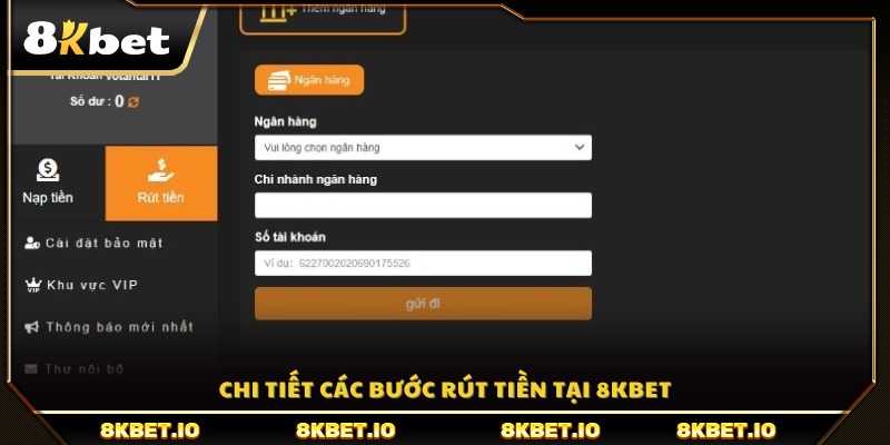 Hướng dẫn cụ thể từng bước rút từ tài khoản